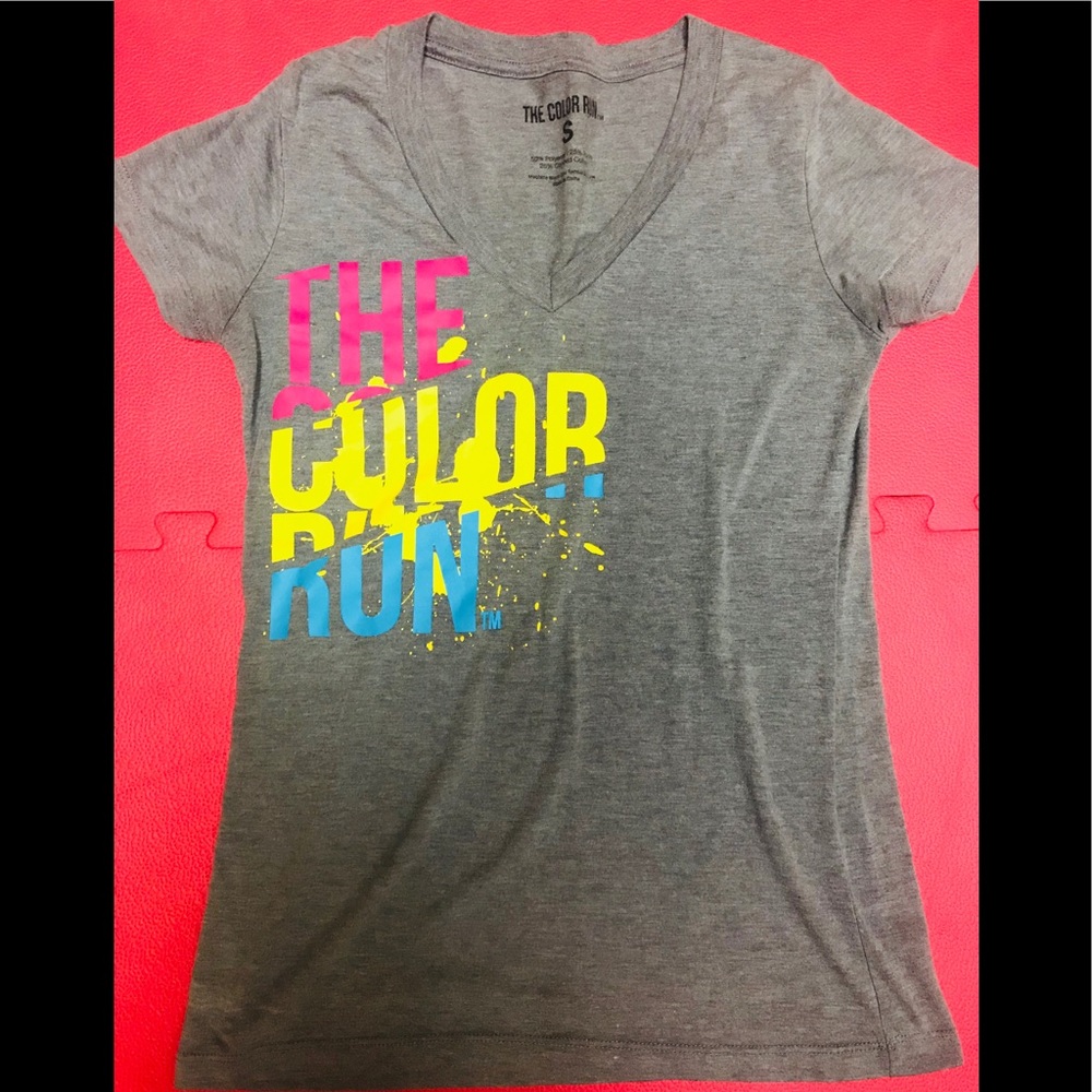 “The Color Run” V Neck Shirt Size Small